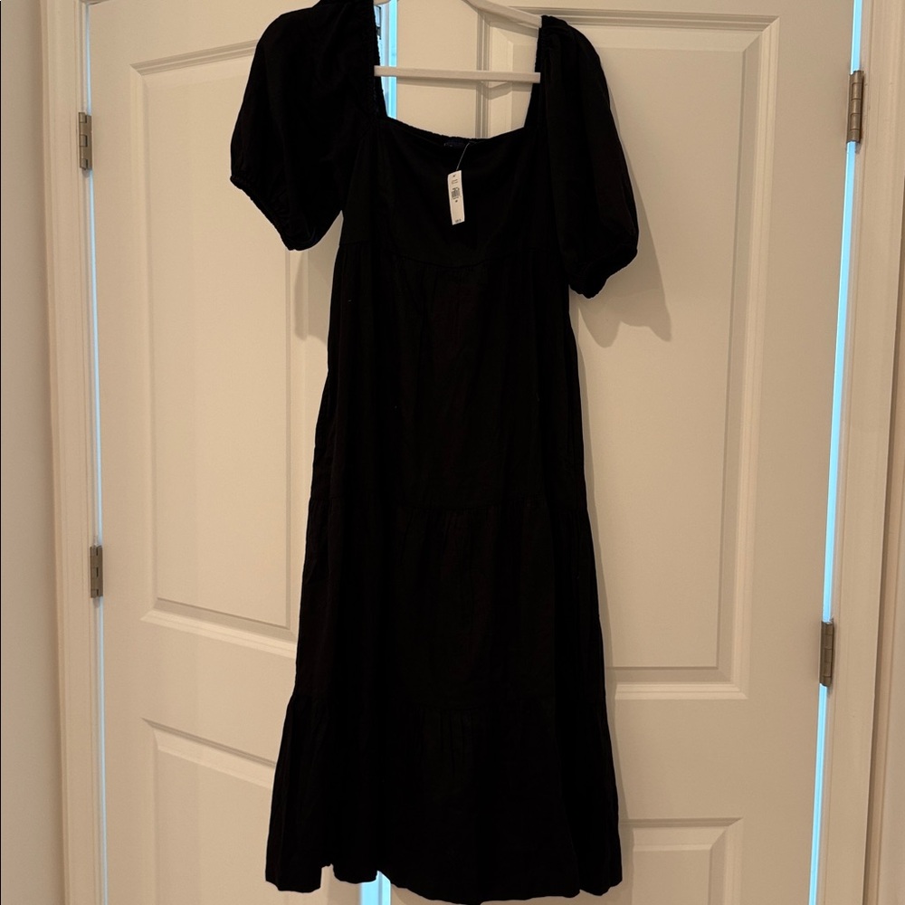 Gap Black Puff Sleeve Dress